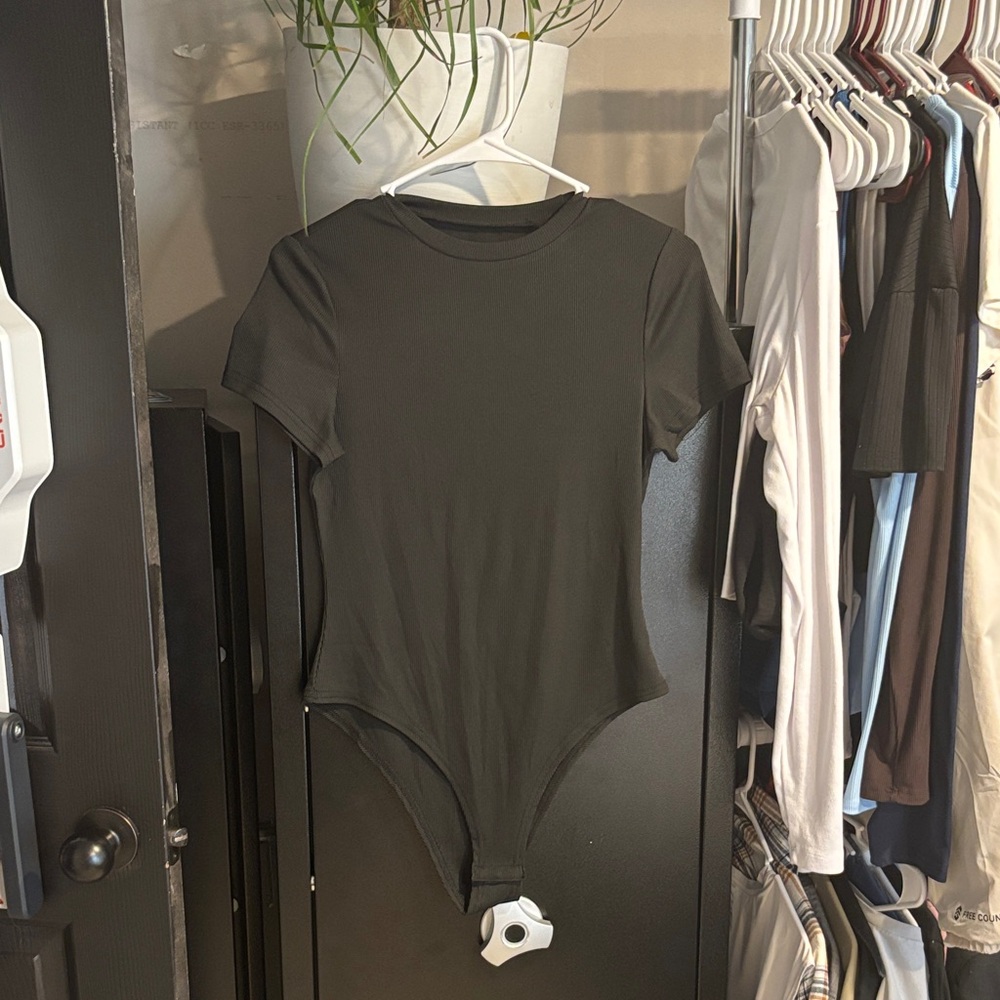 Simple Black Short-Sleeve Bodysuit